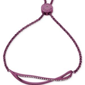 Michael Kors Purple-Tone Stainless Steel Pave Wavy Slider Bracelet